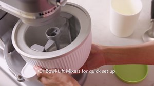 KitchenAid Ice Cream Maker Attachment for Stand Mixer, 2 Quart, KSMICM, White