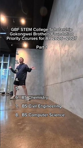 GBF STEM Scholarship Priority Courses for AY 2026 - 2027!