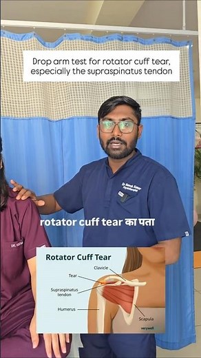 Drop Arm TestInability to lower the arm smoothly = possible rotator cuff tear #physiotherapy