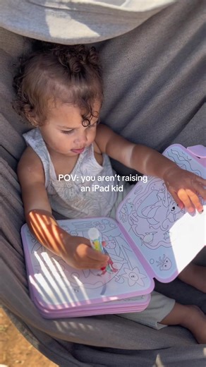 So thankful that I found these water doodle books. They’re mess free and easy to travel with. It keeps her entertained for hours.