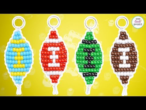 Pony Bead Football | Free Pattern for a Pony Bead Football Keychain