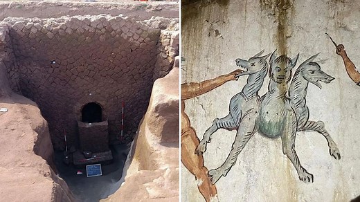 2,000-year-old 'Tomb of Cerberus' with frescoes discovered in Italy