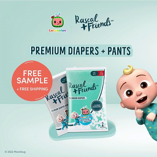 Claim your FREE SAMPLE of Rascal Friends CoComelon Diapers or Training Pants 😍🍉 Made with seriously good features, up to 12 hours of leak protection and no nasties, we've got you covered. Make the switch to Rascal Friends TODAY! 👉 Claim your free sample on the link below. Includes FREE SHIPPING 📬 👉 Visit our website for more information: bit.ly/43LOtJo Samples available while stocks last. | Rascals