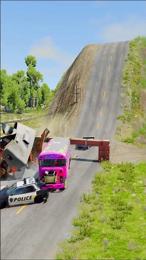 Caravan Car & Log Truck vs Cargo Boxes - BeamNG.Drive #truck #beamng #crashdrive #automobile