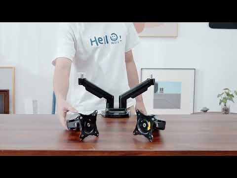 How to install HNDS6 dual monitor arm #huanuo #monitorarm #dualmonitorarm #setup