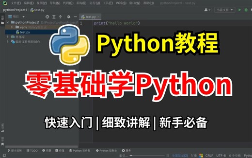 【Python零基础】最新Python入门零基础教程，基础 进阶，Python安装 PyCharm安装激活教程，快速入门，通俗易懂！Python教程合集