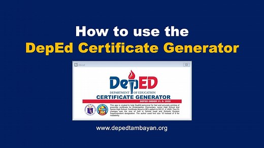 How to use the "DepEd Certificate Generator"
