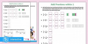 Interactive PDF: White Rose Maths Supporting Year 5: Spring Block 2 Fractions: Add Fractions within 1