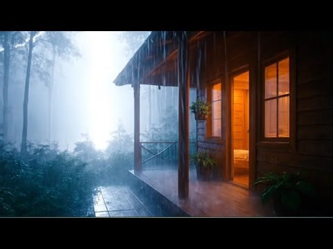 “Warm Cabin Porch in a Thunderstorm • Rain Sounds for Relaxation & Sleep”