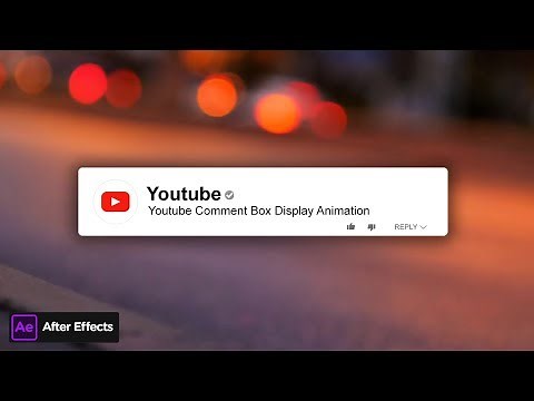 How to Create YouTube Comment Box Display Animation - After Effects Tutorial - Easy Method