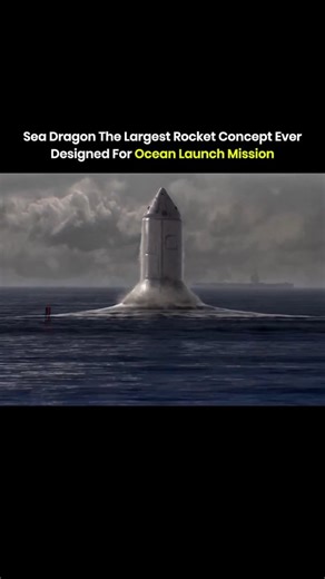The Fact IO on Instagram: "Sea Dragon was a proposed orbital rocket designed in 1962 by engineer Robert Truax while working at Aerojet. The vehicle was planned as a two stage rocket launched from the ocean rather than a land pad. It measured 150 m in length and 23 m in diameter which made it larger than any rocket ever built. The design relied on seawater ballast and pressure fed engines to reduce cost and complexity. The rocket was meant to float upright before launch and ignite directly from t