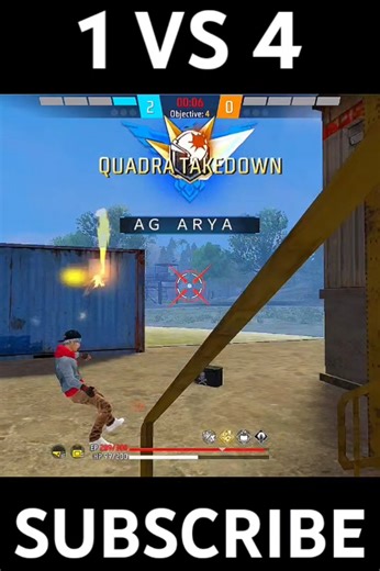 ☠️free fire 1vs4 clutch short video in cs rank match #freefire #headshot #shorts#1vs4#ff#shortsfeed