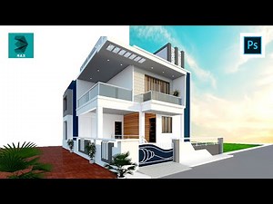 Easy trick to add sky background in 3dsmax render image using photoshop हिंदी tutorial