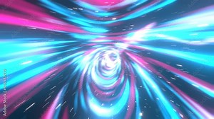 Vortex portal with stars and light effects. Speed space travel. Seamless futuristic tunnel.