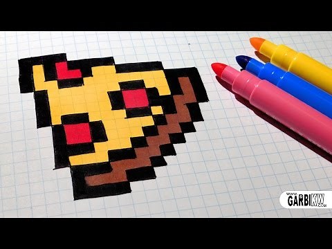 Handmade Pixel Art - How To Draw Easy Pizza #pixelart