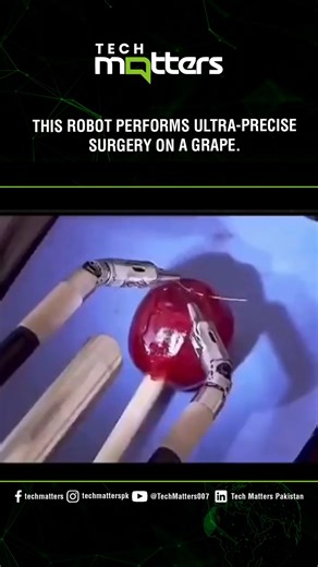 TechMatters on Instagram: "This advanced robot successfully performed ultra-precise surgery on a grape, showcasing remarkable accuracy and control. The demonstration highlights how robotic systems are transforming minimally invasive procedures and pushing the boundaries of surgical precision. Source: Oneida Health #roboticsurgery #robotics"