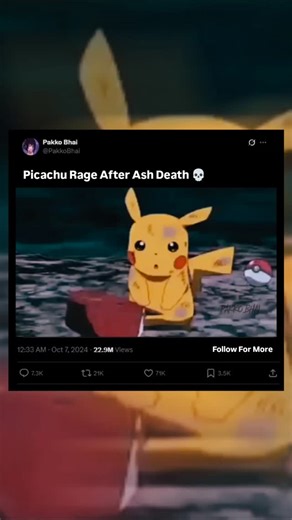 78K views · 3K reactions | Picachu Rage After Ash Death  #anime #shorts #picachu #ash #pokemon | Pakkoo Bhai | Facebook