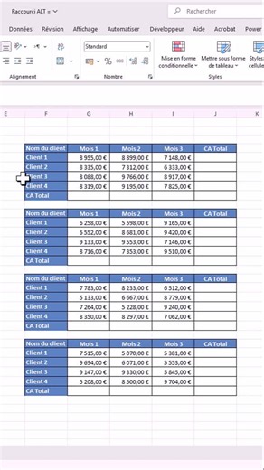 ⚡ Tu veux faire des sommes rapides dans Excel ? 💡 Mes Tutos Excel te montrent comment utiliser le raccourci ALT = pour additionner tes données en 1 seconde 🚀 🧠 Le principe Quand tu as une colonne ou une ligne de chiffres, tu n’as pas besoin d’écrire la formule SOMME à la main 😅 Avec ALT =, Excel détecte automatiquement les données à additionner et insère la formule pour toi ✅ 💻 Comment faire ➡️ Clique dans la cellule où tu veux afficher le total ➡️ Appuie sur ALT = ➡️ Excel propose automati