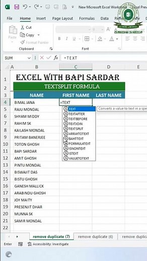 ✅ in this tutorial, you'll learn how to split text in Excel using TEXTSPLIT Function | #shorts