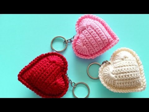 How to Crochet a Heart Keychain | Easy Crochet Tutorial