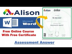 Alison Microsoft Word Course Assessment Answer. Free Alison course with free certificate 2020.