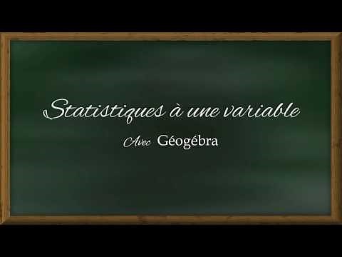 Statistiques à une variable - GEOGEBRA
