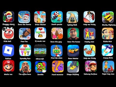 Huggy story,Draw Master,Death Puzzle,Save the Santa,Free Fire,Roblox,Freaky Stan,Shape Shifting