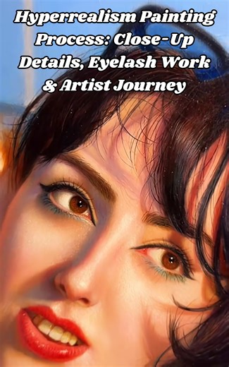 Hyperrealism painting process: Close-up details, eyelash work & artist journey