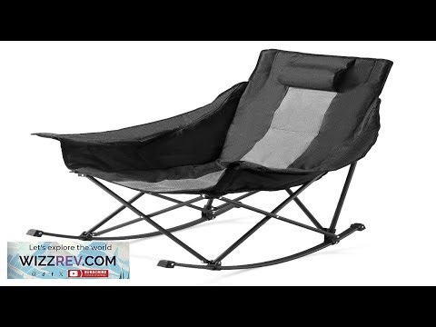 VEVOR Foldable Rocking Camping Chair Portable Rocker Chair with Cupholder Pocket