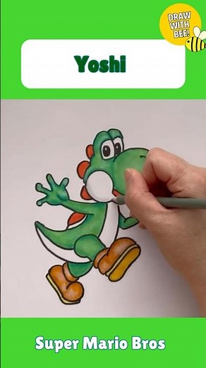 Drawing Yoshi from Super Mario #yoshi #supermario #drawyoshi #easydrawing #cartoon