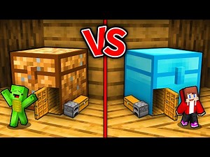 JJ and Mikey survive inside Dirt CHEST vs Diamond CHEST in Minecraft (Maizen)