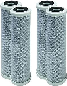 CFS – 4 Pack Activated Carbon Block Water Filter Cartridges Compatible with Rainsoft 21179 Model – Removes Bad Taste & Odor – Whole House Replacement Filter Cartridge – Universal 10" Filter Cartridge