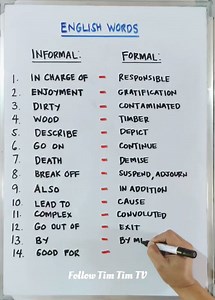 1.4M views · 4.4K reactions | English words: informal to formal https://youtube.com/@timtimtv1125 | Tim Tim TV | Facebook