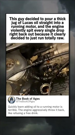 RUNNING MOTOR REJECTS LUCAS OIL