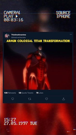 Armin Finally Becomes the Colossal Titan 💀 #attackontitan #aot #anime