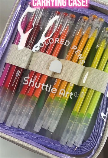 This adorable organizer case from @Shuttle Art is so necessary and keeps my desk nice and neat while I color ❤️ #shuttleart #gelpens #acrylicpens #stationary #artsupplies