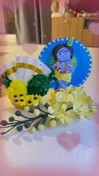 DIY Krishna with Clay | Miniature Vishu Kani Making at home #vishu #clay #krishna#shorts