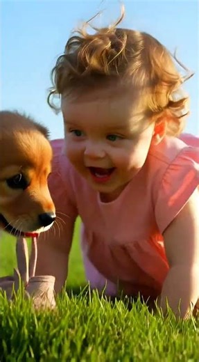 Puppy with Cute girl