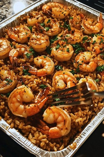 6.5K views · 73 reactions | Baked Garlic Butter Shrimp & Rice...