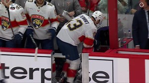 Sam Reinhart has gone to the dressing room following this hit from Sebastian Aho | Sportsnet