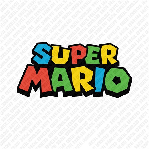 Super Mario Logo PNG, Retro Gaming Logo Design, Classic Video Game Inspired Graphic, Gamer Shirt Print File - Etsy