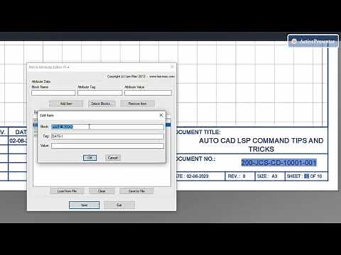 How To Use A BATTE Lisp File To Update Multiple Drawing Attributes In Autocad At The Same Time