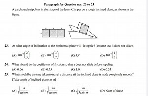 Paragraph for Question nos. 23 to 25A cardboard strip, bent in... | Filo