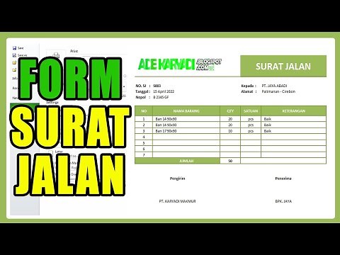 Cara Membuat Form Surat Jalan di Excel