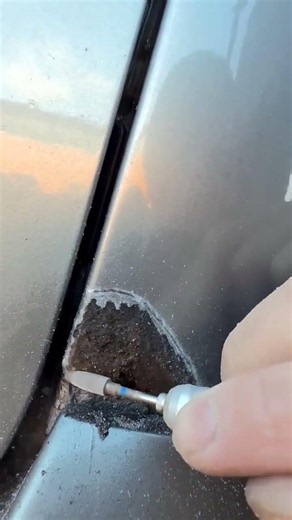 Mechanically remove the damaged layer with sandpaper or a grinder.#rust #rustremover