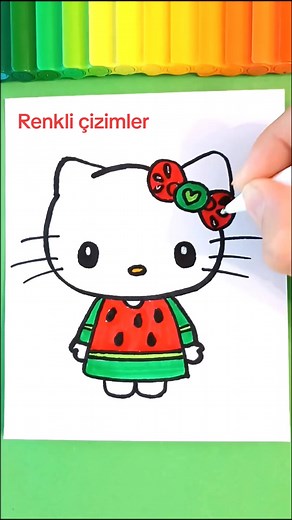 Easy Hello Kitty Drawing Tutorial for Kids | Cute Animal Drawings