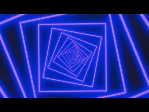 Blue Neon Square Tunnel live wallpaper 4K 💙 Cyberpunk Geometry background Loop | 1 Hour Screensaver