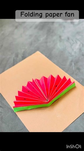 How to make paper folding fan | DIY | Kids craft | Origami | Kids art #origamitutorial #origamicraft