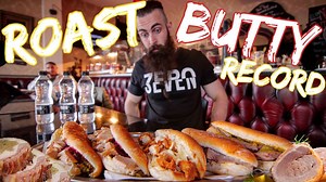 Did you catch this week's episode of #TheChroniclesOfBeard? This week I paid a visit to Man V Roast to take on their 'Five Butty Challenge'. 30 minutes to finish FIVE huge sandwiches full of roast carvery meats and the food is FREE...Question is, could I crack the 18 minute record? And don't forget to tune into my YouTube channel later tonight at 7pm BST for the much anticipated POT NOODLE CHALLENGE! | Beard Meats Food