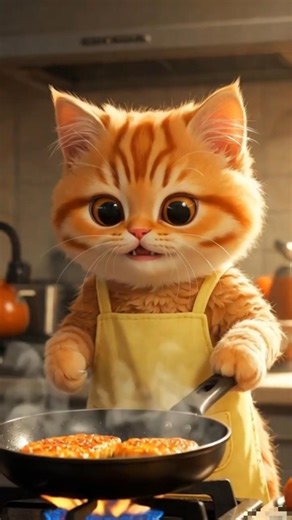 “Chef Cat Cooks a Meal… Wait for the Ending 😲🐱🍳”#shorts#viral#animetion